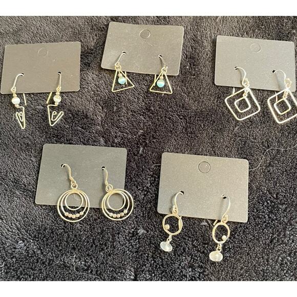 Homemade Jewelry - 5 Pairs of Vintage Handmade Pierced Earrings